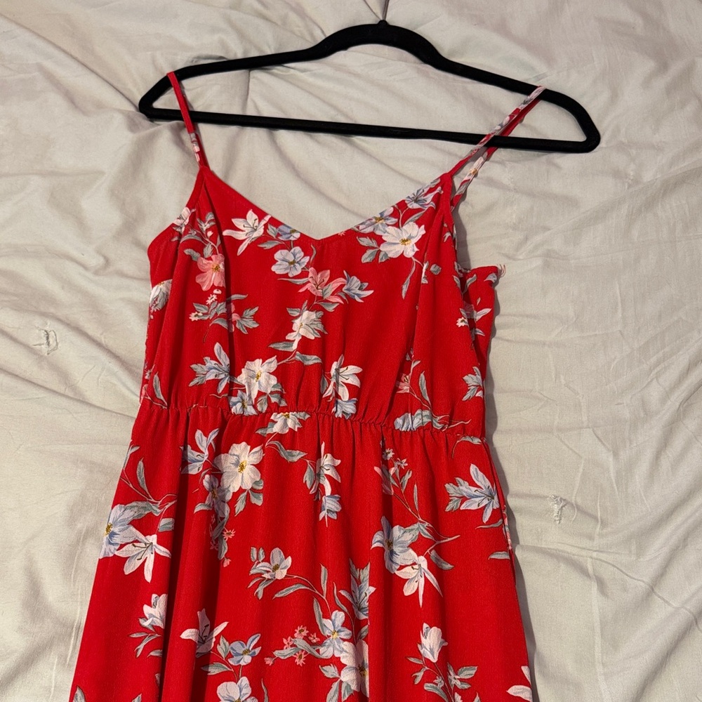 H&M Red Floral Maxi Dress